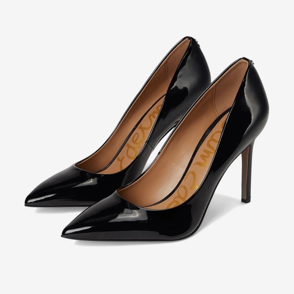 Sam Edelman Hazel Black Patent Leather Pointed Toe Stiletto Heels 10 - Picture 1 of 9